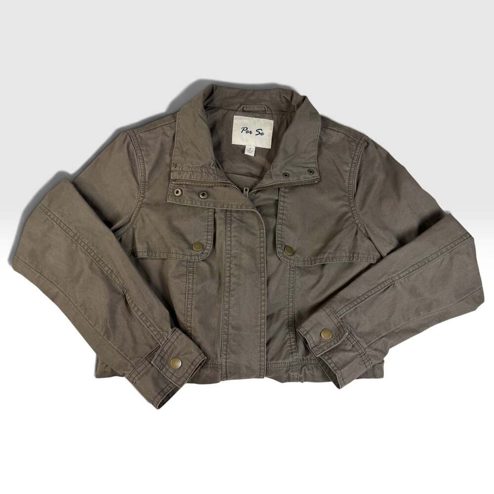 Women’s Per’Se Cotton Utility Field Jacket Oversized S